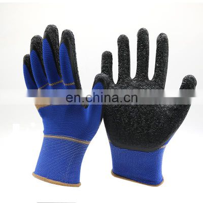 Wholesale promotional protection customized polyester shell latex foam palm coating working gloves