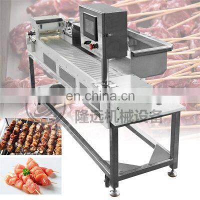 High Speed 1000 2000 4000 Meat Wearing String Machine/Chicken Meat Satay Kebab Skewer Machine