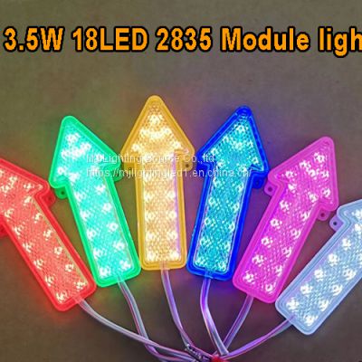 New design popular LED arrow module 3.5W 2835 modules 18led Red Green Blue Yellow white Pink RGB
