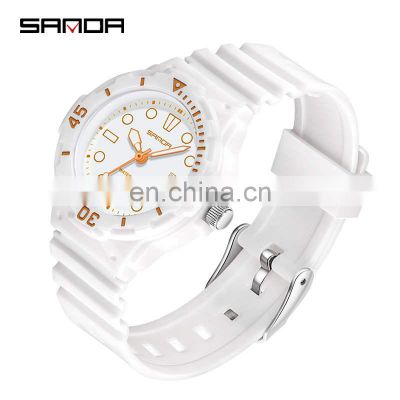 SANDA 6039 Woman Fashion Black Quartz Watches Ladies  Waterproof Date Display Wristwatch For Gift Girl Female Women's Watch
