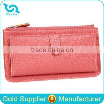 Stock Wholesale 11 Candy Colors Available PU Leather Hasp Women Lady Female PU Wallet Can Hold 11 Card