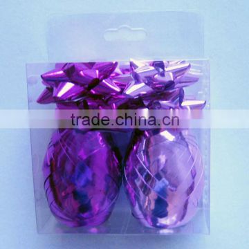 Purple Holographic Decorative Set Star Ribbon Bows ,Wrapping Egg,Garland Pull Flower and Curling Bow for Christmas/Party/Holiday