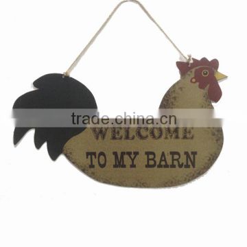 new style farm decoraion hanging metal rooster board