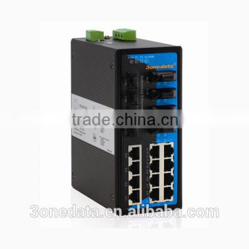 20-port Managed Industrial Gigabit Ethernet Fiber Switch(12TP+4GS+4FP)