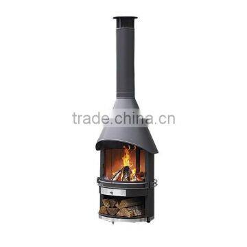 Fire Pit with Chimney Black Fire Pit Heat Resistant Finish Fire Pit Outdoor Fire Pit