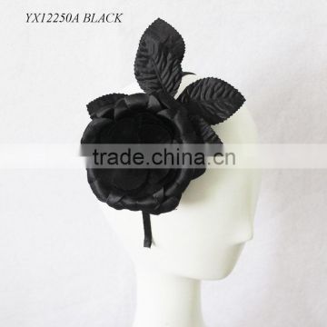 Black silk flower fascinator