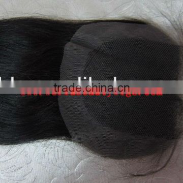 human hair top closure 4''x4'' natural color straight