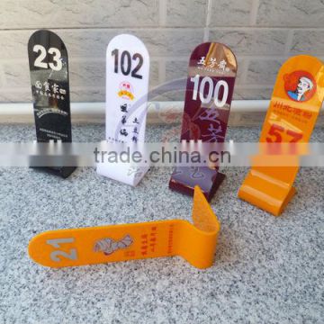 Various color available logo and number printed Acrylic Table number for restaurant