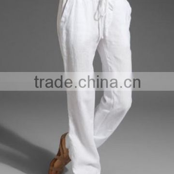 Lady's white drawstring cargo pants