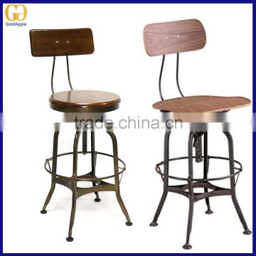 Modern Design Commercial Club Plywood Metal Bar Stools Cafe Metal High Bar Chairs