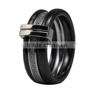 men's black zirconia ceramic ring with high quality wedding ring moroccan ceramic ring