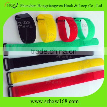 Adjustable high quality Colored Printed Reusable hook loop Cable tie
