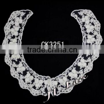 Machine made lace collars,100% cotton lace collar CK3251