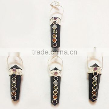 Agate Jewellery For Sale | Black Tourmaline D-Point Chakra Pendants | Prime Agate Exports | INDIA