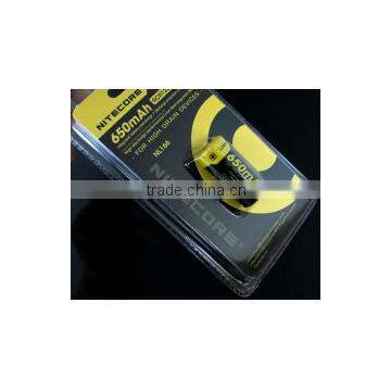 Nitecore RCR123A Full capacity 650mAh 3.7V 2.4WH battery for high drain device