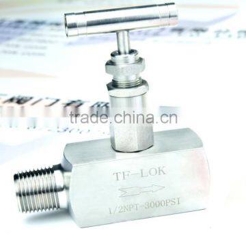 TF-LOK SS316 1/2'' NPT male and female thread end needle Valve