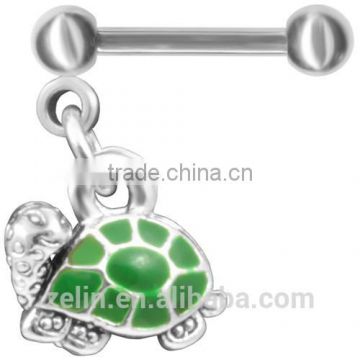 Stainless steel cartilage dangling turtle earring body piercing jewelry