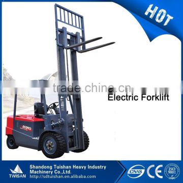 Cheap price 3500kg electric mini forklift truck with AC motor and 3 stage mast
