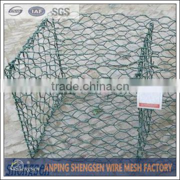 Anping green and grey color pvc coated gabion box stone cage