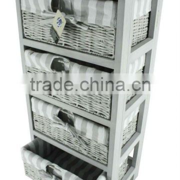 Foldable Wooden Chest with 4 foldable drawers