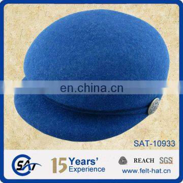 quality blue 100% Wool Felt Hats Beret Caps