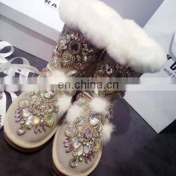 Aidocrystal 2016 new design women boots high quality Diamond bootie shoes sexy girls women snow boots