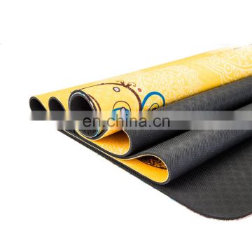 New design eco friendly nonslip suede natural rubber yoga mat printed