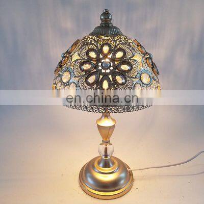 Traditional Arabic Desk Decoration Lighting Retro Moroccan Acrylic Beads Electric Table Lampara