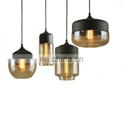 Tonghua Nordic Modern Pendant Light Glass Tubular Crystal Shell  E27 E26 LED Base Bulb Kitchen Restaurant Bar Hanging Light