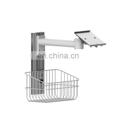 Hospital Good Quality Monitor Stand Aluminum Basket Wall Mount Patient Monitor Stand