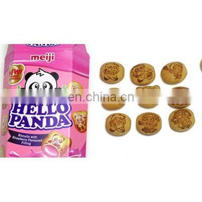 Teddy bear center filled biscuits chocolate filled biscuit production machines