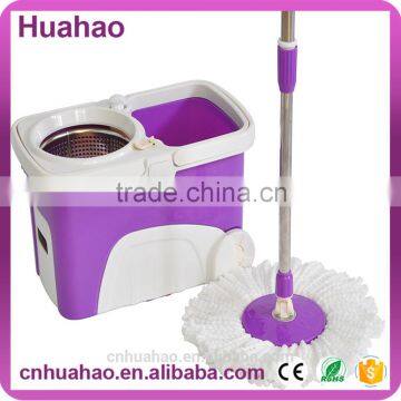 Hand Press Magic Spin Mop with Plastic Basket Bucket And Wheels