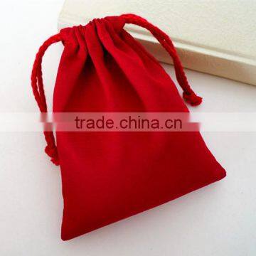 wholesale red color canvas drawstring gift packing bag