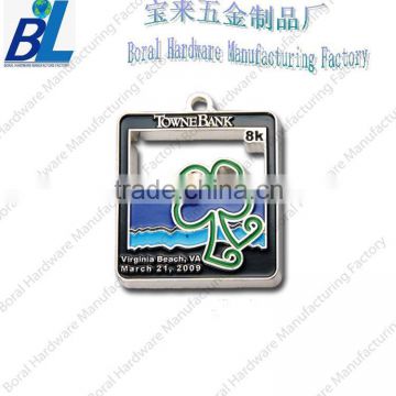 Hollow out sequare metal bag tags for golf bags