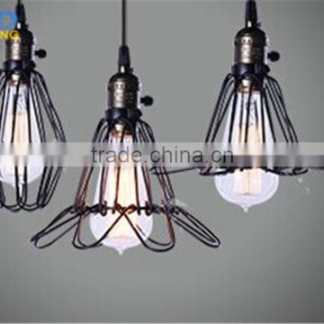 RH Black flower cage shade industrial caged filament edison pendant lamps