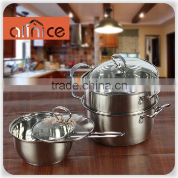 New arrival good promotion #201 stainless steel cookware wholesale 2pcs cooking pot set ACCLTZG01ZG
