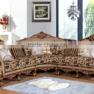 Classial luxury wooden corner sofa