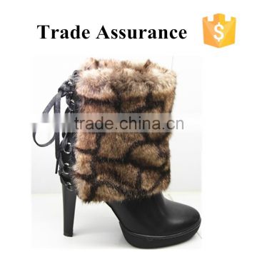 Rubber outsole safety boots russia winter boots for women