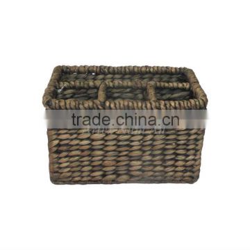 Water hyacinth basket with 4 compartments