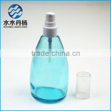 New arrival beautiful design cosmetic lotion glass bottle with white plastic pump sprayer