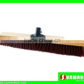 Platform Woodem Broom with Plastic Adjustable Socket,Soft Poly