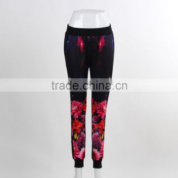 F5W30177 Women Fashion Jogger Pants Wholesale Cheap 100% Cotton Pants Printing