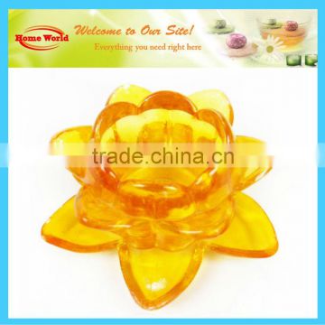 lotus shape painted glass candle holder