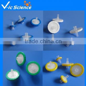 0.22micron syringe filters with Nylon, PVDF for lab using