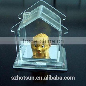 acrylic/plastic/Plexiglass/Perspex/PMMA material acrylic gold pig display box