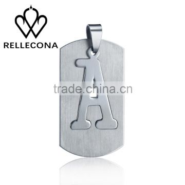 RELLECONA jewellery stainless steel simple letter A alphabet pendant