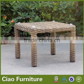 Outdoor rattan coffee table / lounge side table with glass
