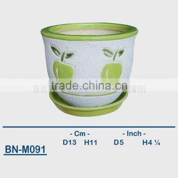 Vietnamese Ceramic Sandblasting Mini Flower Pot BN-M091