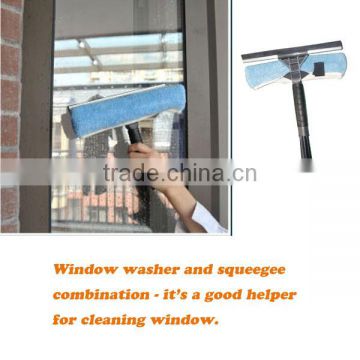 Multifunctional window cleaning scraper mop and telescopic pole