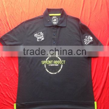 High quality of custom polo shirt, 100% cotton pique, printing and embroidery